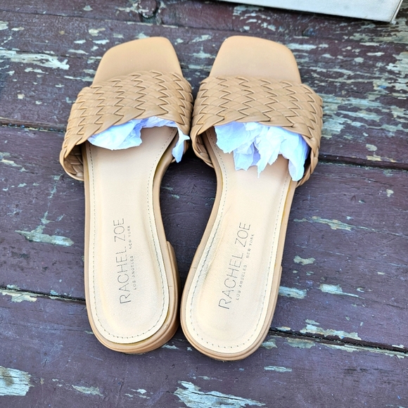 Rachel Zoe Tan Woven Slide Sandals Womens Size 10 - Picture 12 of 16